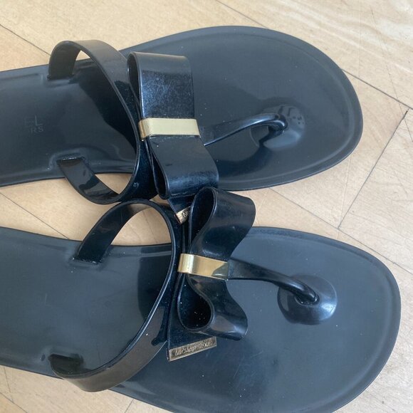 Michael Kors Women's black sandals sz 7 jelly bow - Picture 2 of 6